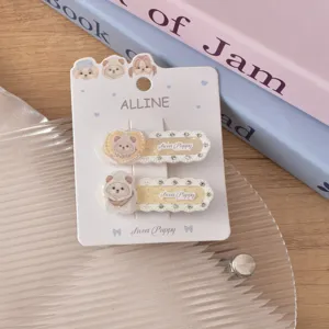 alline cute puppy acrylic hair clips cartoon sweet style side bangs duckbill hair accessories