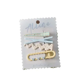 Lindo conjunto de pinzas para el cabello florales de cuadros horquillas laterales para mujeres niñas