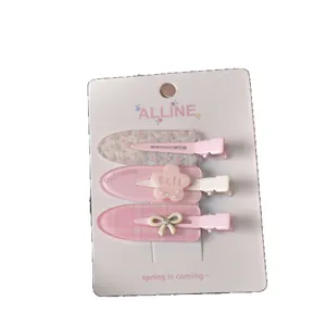 ALLINE set di mollette per capelli rosa carine fermagli floreali a becco d'anatra stile quotidiano