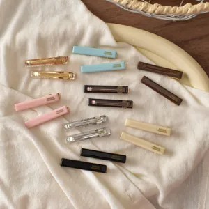 4.7cm Acetat Haarspangen Set, schicke Entenschnabelspangen für Pony, farbige Haaraccessoires.