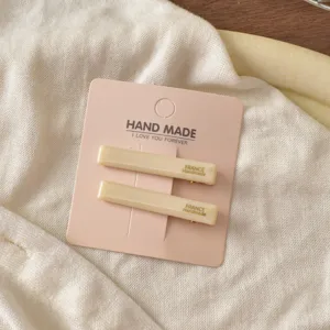 Set mit zwei minimalistischen Acetat Haarklammern, elegante 4.7cm Entenschnabel Haaccessoires Damen.