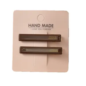 Minimalistische 4.7cm braune Acetat Haarklammern, elegante Seitenklammern Haarspangen.