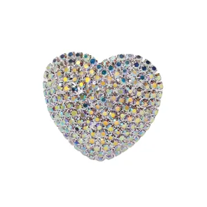 Bague cœur strass scintillante pour femme, bijou réglable élégant en cristal coloré.