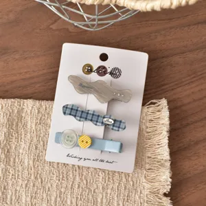 Set di fermagli per capelli con bottoni carini per donne e ragazze, accessori eleganti unici.