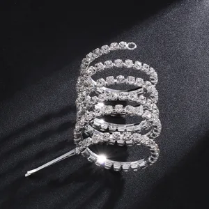 Épingle à cheveux spirale en strass multicouche brillante pince chignon style coréen
