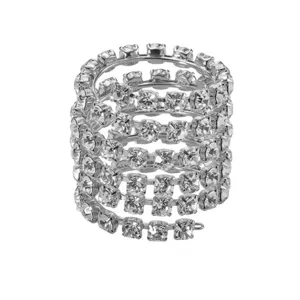 Elégant anneau de cheveux en strass multicouche style coréen pour queue de cheval