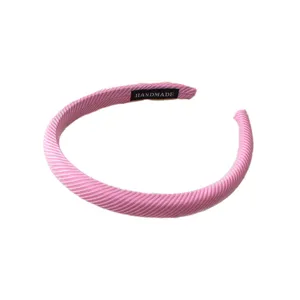 Korean minimalist pink ribbed sponge headband narrow hair hoop daily cute hair accessories