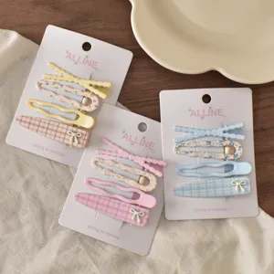 Alline Fruehling suesse Bluomen Haarklammern Set, schoene Schleife Haarnadeln fuer taegliches Styling.