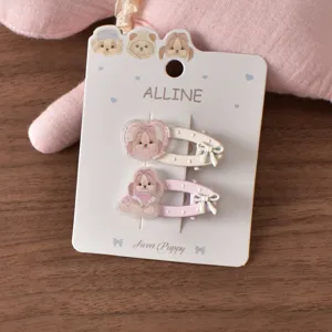 ALLINE cute puppy acrylic duckbill hair clips sweet cartoon side bangs hairpin for girls detail