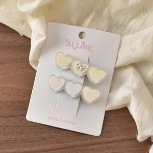 Süße florale Herz Haarklammern Set süße Schleife Haarspangen für Damen und Mädchen Alltag