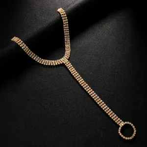 Catena da caviglia scintillante in strass bracciale schiavo spiaggia estate sexy.