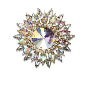 Oversized colorful rhinestone open ring, statement crystal cocktail ring for women party fashion