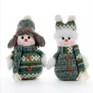 Kerst gebreide sneeuwpop pluche pop set met muts en sjaal feestelijke vakantie decor