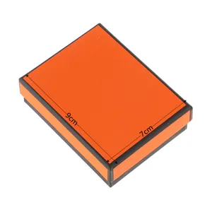 Orange black rectangular jewelry gift box packaging paper box 9x7cm for rings and earrings
