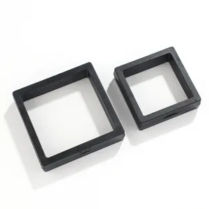 Black floating jewelry display case 3D frame showcase for rings earrings necklace storage