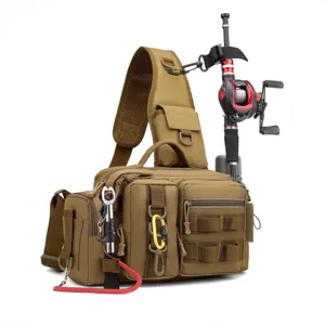 Multifunctional Tactical Fishing Bag Waterproof Oxford Cloth Outdoor Sports Storage Equipment Shoulder Chest Crossbody Bag