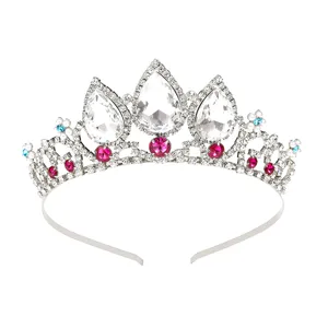European American bridal teardrop rhinestone crown high-end princess birthday hair accessory jewelry