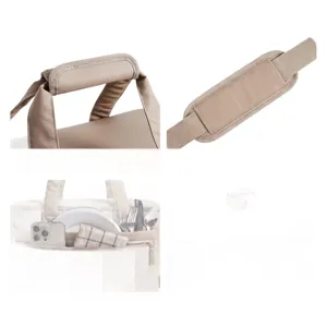 Quilted 32L thermal picnic cooler bag with comfortable handle, shoulder strap and front pocket.