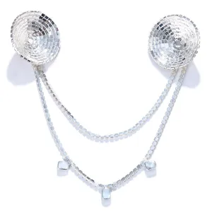 Lucido strass palla disco copricapezzoli catena da corpo sexy gioielli per donne