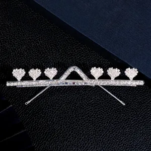 Fashion rhinestone heart eyeglass frame trendy face accessories for party wear and photography.