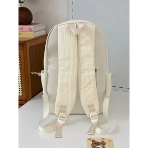 Sac à dos scolaire décontracté de couleur unie minimaliste pour femmes et étudiants.