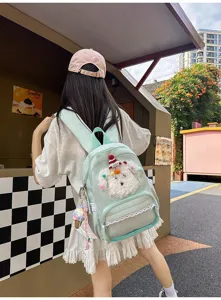 Joli sac à dos en peluche pour chien mignon pour femmes étudiantes grande capacité cartable