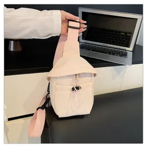 Lightweight pink outdoor chest bag, casual crossbody shoulder bag for daily commuting and sports.