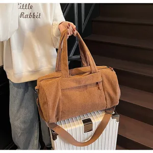 Borsa da viaggio in velluto a coste grande capacita autunno inverno borsa a tracolla yoga