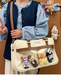 Carina borsa a tracolla a pois ita bag grande capacità borsa da studente pendolare