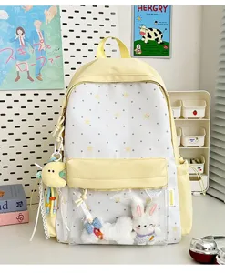 Süßer japanischer Ita-Rucksack für Mädchen, süße Sternchen-Schultasche mit Puppentasche.