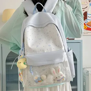 Japanischer Ita Rucksack Transparentes Fenster Süße Cartoon Schultasche Lässige Nylon Tagesrucksack Mit Sternenmuster Für Mädchen