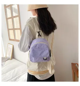 Japanischer kleiner Kord Rucksack lässiger leichter Mini Daypack für Damen Alltag Reisen