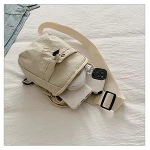 Casual canvas crossbody bag for men and women lightweight daily chest bag with shoulder strap