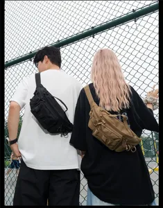 Outdoor tactical waist bag for couples, multifunctional cross-body tool bag for daily use.