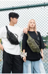 Multi-functional tactical waist bag outdoor canvas chest bag for men and women daily use