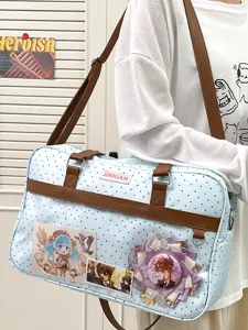 Borsa a tracolla Itabag a pois carina Grande capacità Studente Tote con display a spillo