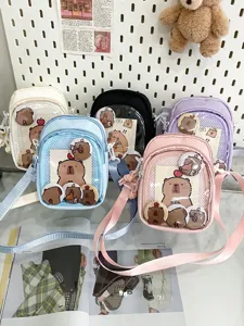 Japanese cute capybara transparent ita bag crossbody shoulder bag daily commute