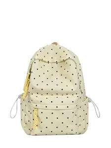 Sac à dos à pois mignon pour femme, style japonais sac d'école en toile simple et élégant.