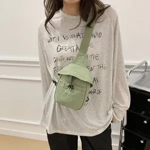 Casual outdoor crossbody bag for men and women, lightweight chest bag, simple design.
