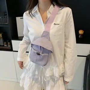 Lightweight purple crossbody chest bag for outdoor casual sports, stylish cycling backpack.
