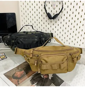 Multi-functional tactical fanny pack for men and women, durable outdoor waist bag.