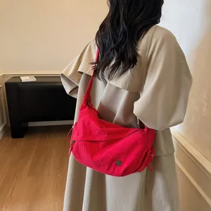 Casual Nylon Crossbody Tσάντα Ελαφρύ Dumpling Shoulder Bag Daily Commuter Purse Simple Travel Handbag For Women