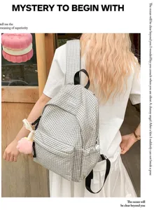 Zaino scozzese stile coreano grande capacita zainetto casual da giorno per ragazze viaggio e lavoro