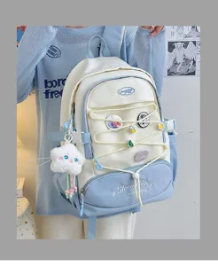 Zaino casual per ragazze carine stile giapponese grande capacità borsa scuola