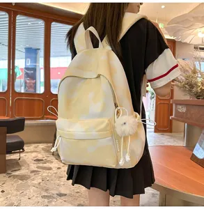 Zaino in tela tie-dye elegante per studenti, grande capacità borsa da viaggio.