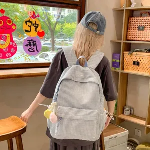 Zaino scolastico a quadretti stile coreano grande capacita per tempo libero e viaggi