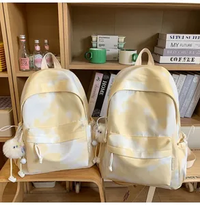 Zaino in tela tie-dye per studenti, grande capacità stile borsa da viaggio casual.