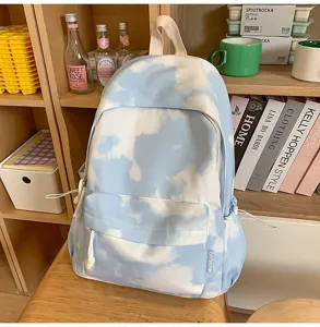 Zaino con stampa nuvola blu borsa da scuola casual per studenti grande capacità viaggio