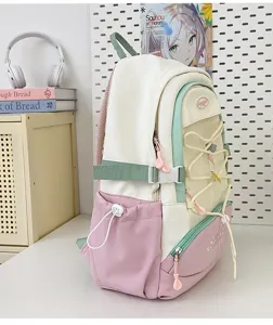 Zaino giapponese carino per ragazze grande capacità borsa scolastica per viaggio tempo libero.