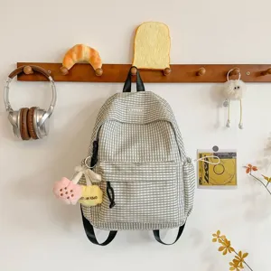 Zaino scolastico a quadri stile coreano grande capacità viaggio zaino casual giornaliero